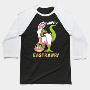 Funny Easter Happy Eastrawr Dinosaur Baseball T-Shirt